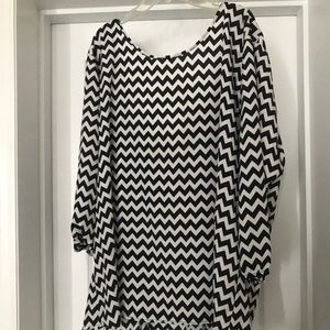 Chevron Top w/ Large Mint Bow on the Back